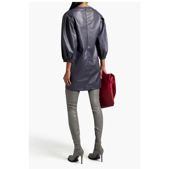 Joie Wyanna Vegan Leather Mini Dress Graphite grey NWT XL - Picture 4 of 9